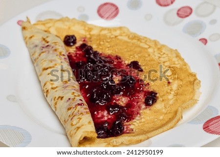 Traditional Romanian pancakes prepared to be eaten with different types of sweets.