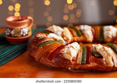 Traditional rosca de reyes bread. Mexico and latin america celebration - Powered by Shutterstock