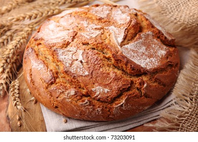 Traditional round rye bread