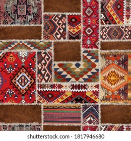 traditional rug patchwork decoratıon carpet - Shutterstock ID 1817946680