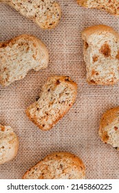 Traditional Rusks, A Local South African Favorite On Rustic Background With Copy Space