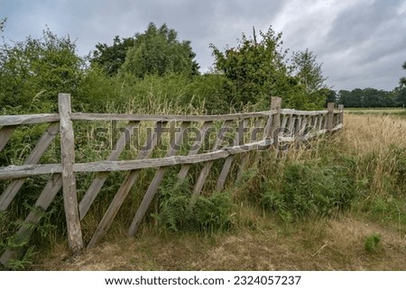 Traditional rustic old wooden fence