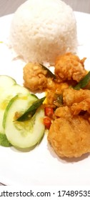 Traditional Salted Egg Prawn With Rice