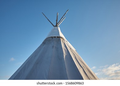 Traditional Sami Tent In Cold Winter