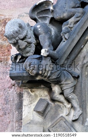 Traditional Sculpture Of A Medieval Church Of Historical Nuremberg.  Historic Highlights of Germany. Nuremberg is the birthplace of Albrecht Duerer and Johann Pachelbel. 