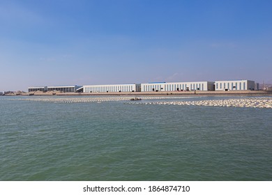 Traditional Seaweed And Kelp Farm On The Ocean Near Xiamen City, China