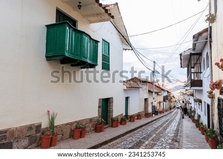 Traditional seven sheep neighborhood, streets of the city of Cusco, Peru