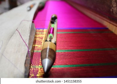 Traditional Silk Sarees Weaving Process In Village Hand Loom Nature 