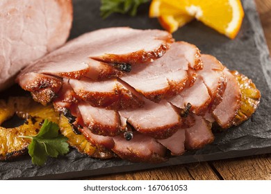 Traditional Sliced Honey Glazed Ham Ready For The Holidays