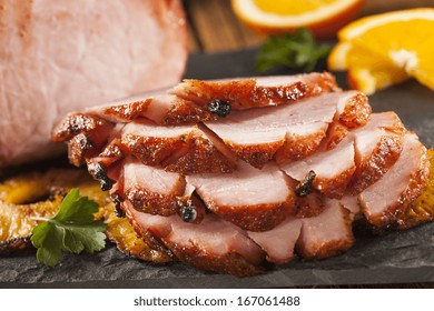 Traditional Sliced Honey Glazed Ham Ready For The Holidays