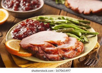 Traditional Sliced Honey Glazed Ham Ready For The Holidays