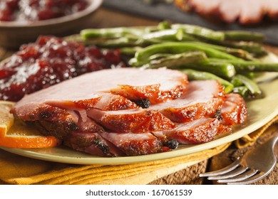 Traditional Sliced Honey Glazed Ham Ready For The Holidays