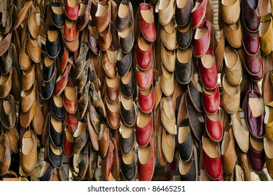 Traditional Slippers In Souk Of Cairo Egypt