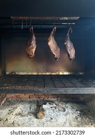 A Traditional Smokehouse With Smoke Beef Using Wood At House In Selangor June 30,2022.