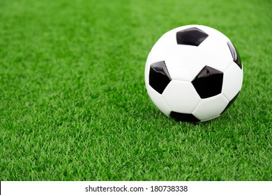 Traditional Soccer Ball On Soccer Field