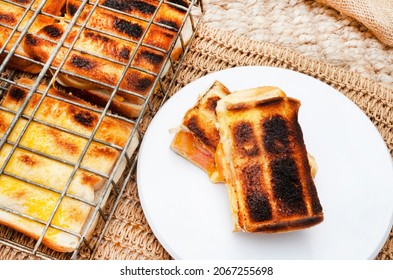 traditional South African flame grilled bread or braai bread toasties - Shutterstock ID 2067255698