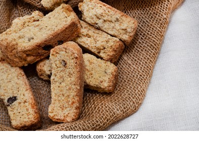 Traditional South African Muesli rusks on rustic table