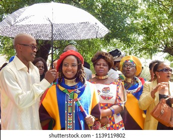 Traditional South African Wedding Between, Xhosa And Ndebele - Johannesburg, South Africa, 29 October 2017. Bride In Traditional Outfit