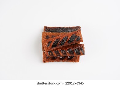 Traditional South European Skinless Sausages Cevapcici Made Of Ground Meat And Spices, Vegan Substitute Made Of Soy Protein, Stacked On White Background, Top View