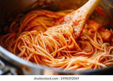 traditional spaghetti bolognese pasta in a pot  - Powered by Shutterstock