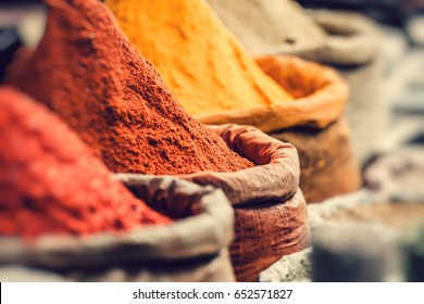 Traditional Spices Market In India. ( HDR Image )