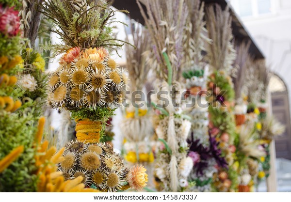 Traditional Spring Easter Decor Handmade Floral Stock Photo Edit