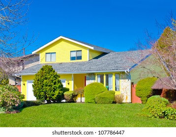 Traditional ( Standard ) Middle Class Home In The Suburbs Of Vancouver. Canada.