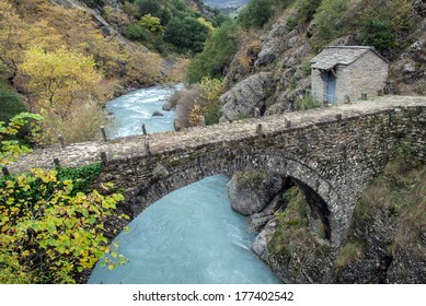 Traditional Stone Bridge In Epirus, Greece