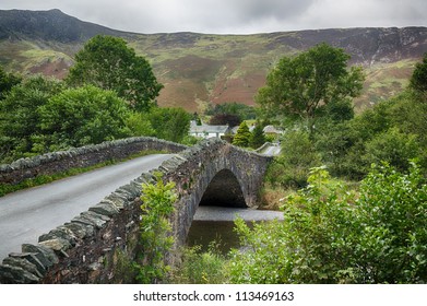 Traditional stone Bridge at Grange in English Lake District