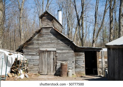 Traditional Sugar Shack For Maple Syrup, Canada