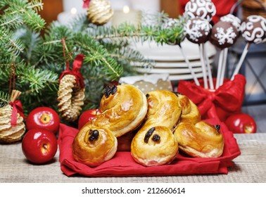 traditional swedish buns in christmas setting a saffron bun in swedish lussebulle or lussekatt - Traditional Swedish Christmas Decorations traditional swedish buns in christmas setting a saffron bun in swedish lussebulle or lussekatt - Traditional Swedish Christmas Decorations