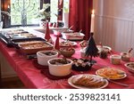 Traditional Swedish Christmas food. Traditional buffet.