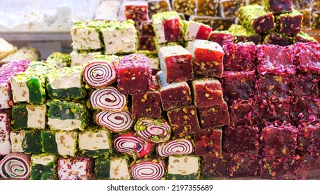 Traditional Sweets On The Market In Erbil Iraq Kurdistan