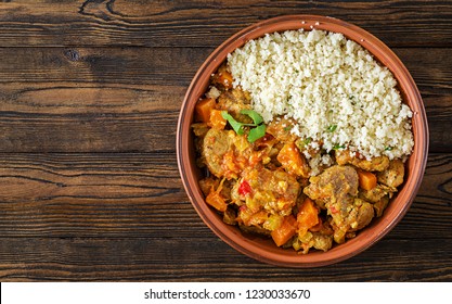 الطبخ المغربي الطحين المغربي Traditional-tajine-dishes-couscous-fresh-260nw-1230033670