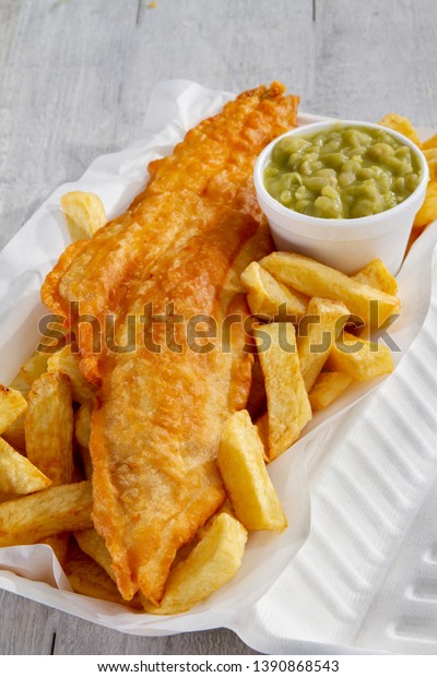 Traditional Take Away Fish Chips Stock Photo 1390868543 | Shutterstock