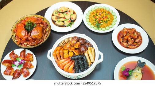 Traditional Tasty Lucky Foods to Eat for the Chinese New Year's Eve dinner - Shutterstock ID 2249519575
