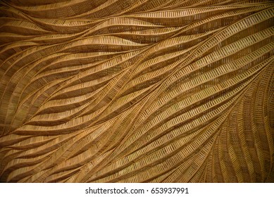 traditional thai style pattern nature background of brown handicraft weave texture wicker surface for furniture material. rattan weave for background