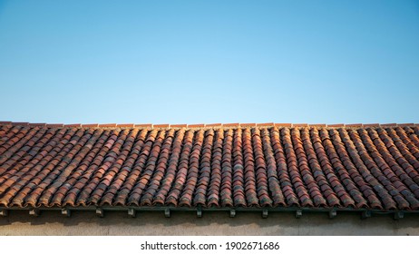 Traditional tile roof and blue sky