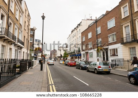 Traditional town houses at Belgravia district in London, England
