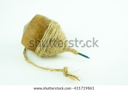 Traditional Toy - Spinning Top on white background