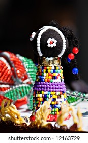 Traditional Tribal Art, Zulu Doll Done Out Of Beads, Used In The Old Days For Voodoo Now Just Attraction For Tourists