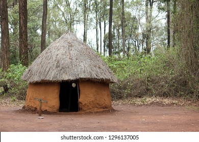 Traditional tribal hut of Kenya people. Bomas of Kenya, Nairobi, East Africa.