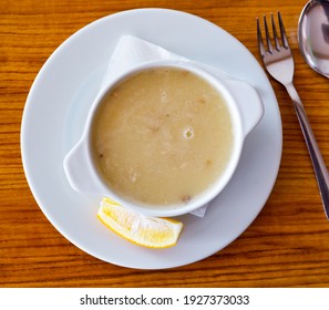 Traditional Turkish Chicken Broth Soup Closeup