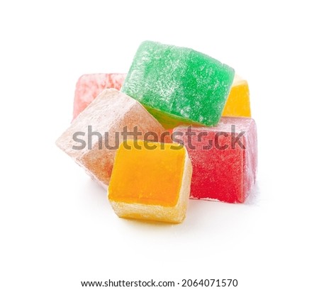 Traditional Turkish delight isolated on white background