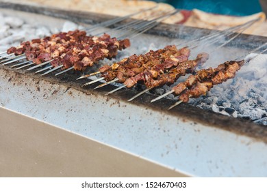 Traditional Turkish Liver Shish Kebab Kebap Stock Photo 1524670403 