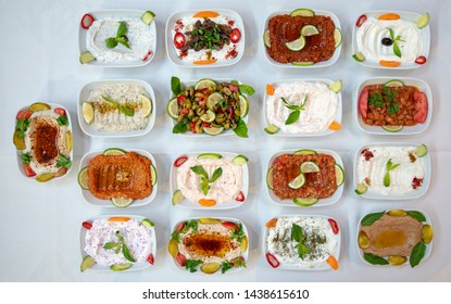 Traditional Turkish Meze Table From The Top