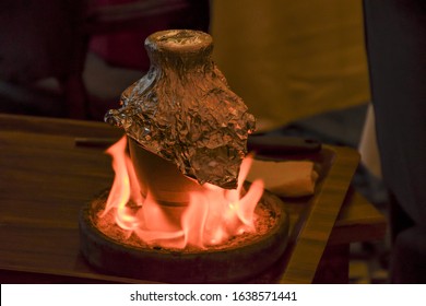 Traditional Turkish Testi Kebab - Tandir - Pottery Kebab Cooked In Clay Pt Over Fire In Istanbul.