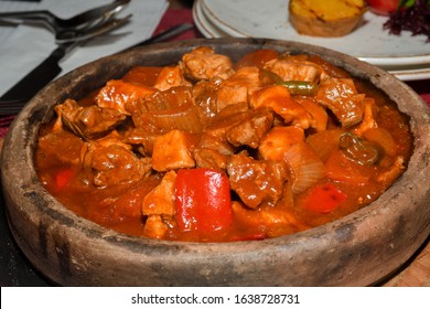 Traditional Turkish Testi Kebab - Tandir - Pottery Kebab Cooked In Clay Pt Over Fire In Istanbul.