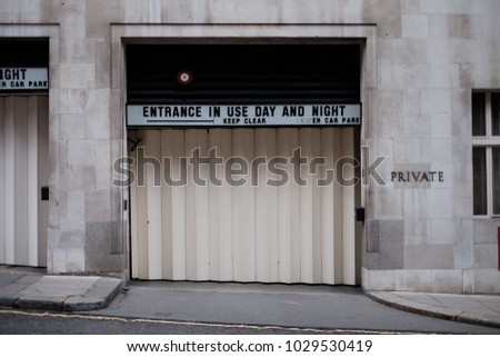 traditional urban private car park entrance stock photo edit now
