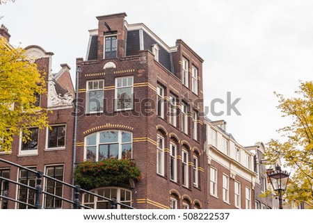 Similar – Image, Stock Photo Beautiful Architecture Of Dutch Houses On Amsterdam Canal In Autumn